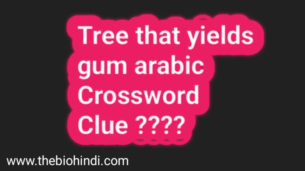 Tree that yields gum arabic Crossword Clue